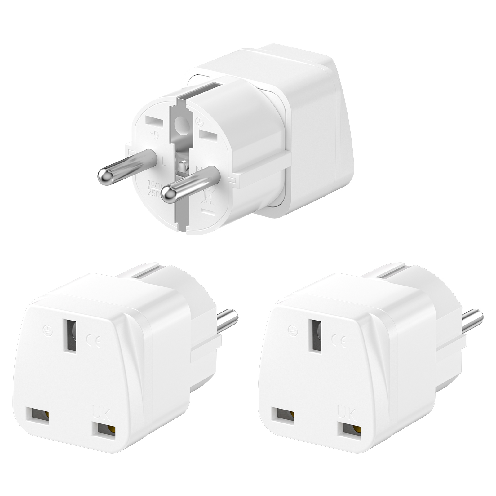 Phone Accessories Uk - 3PCS UK to EU Plug Adapter