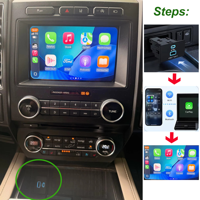 Usb C Hub - Wireless Carplay USB HUB For Ford
