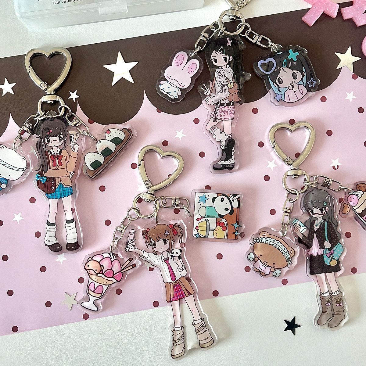 Phone Accessories Hanging - Cute Girl Aesthetic Acrylic Phone Accessories