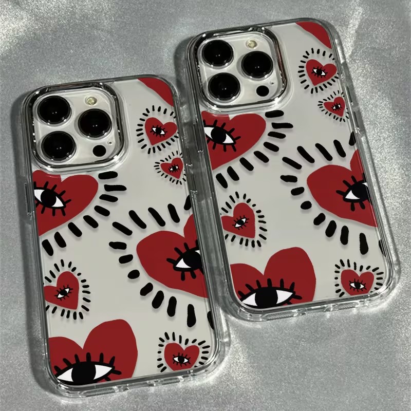Phone Accessories Red - Unique Red Heart Eye Frame Soft