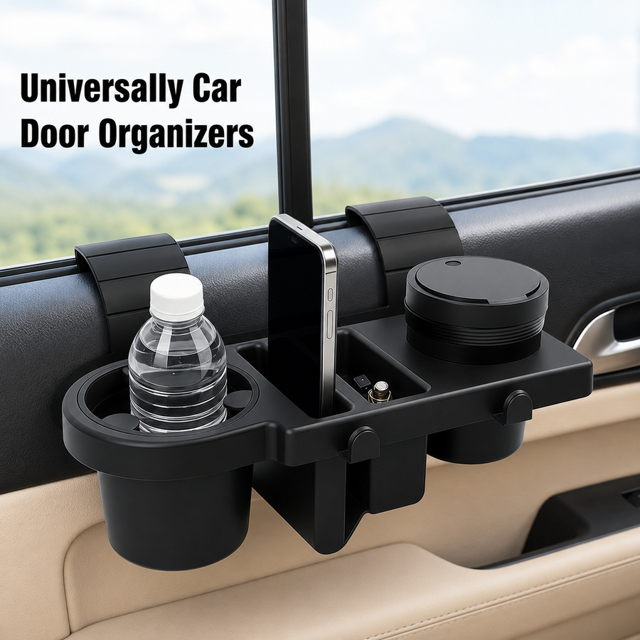 Phone Accessories Hanger - Car Door Edge Organizer with Cup