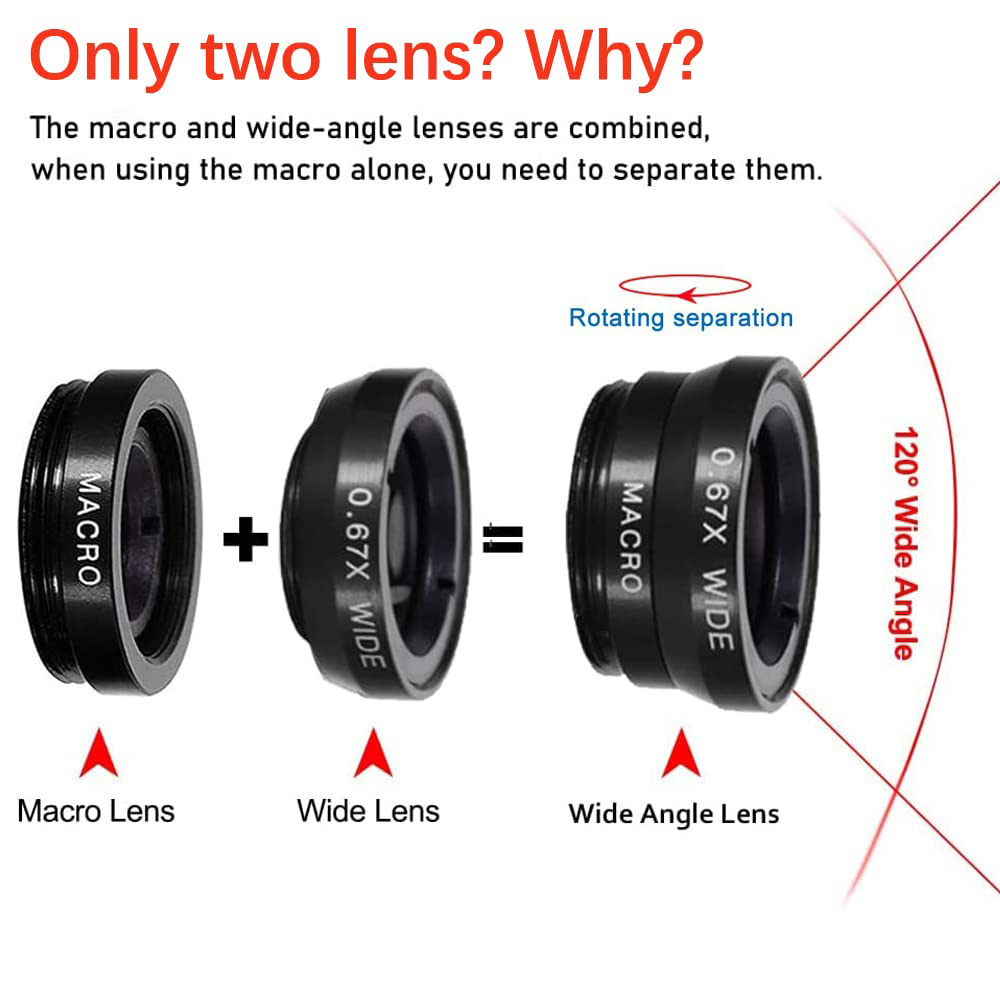 Universal 3 in 1 Fish Eye Lens - Lens Camera Clip 评论和价格