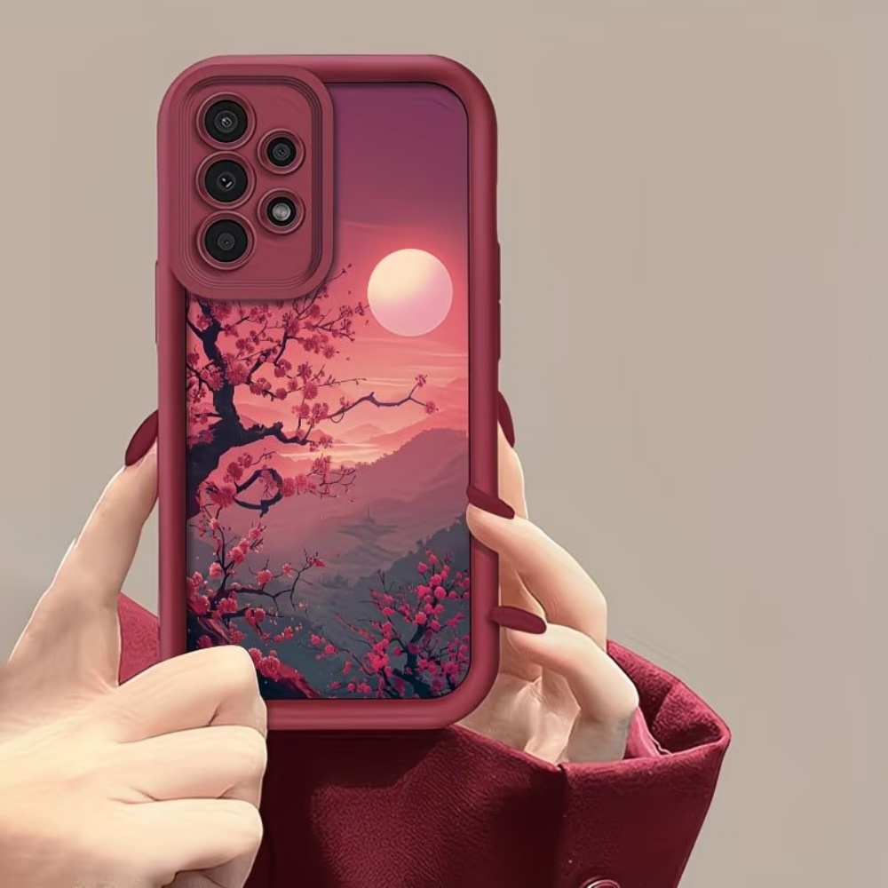Sunset Mountain Peak Anti-Fall - Phone Accessories Red 评论和价格