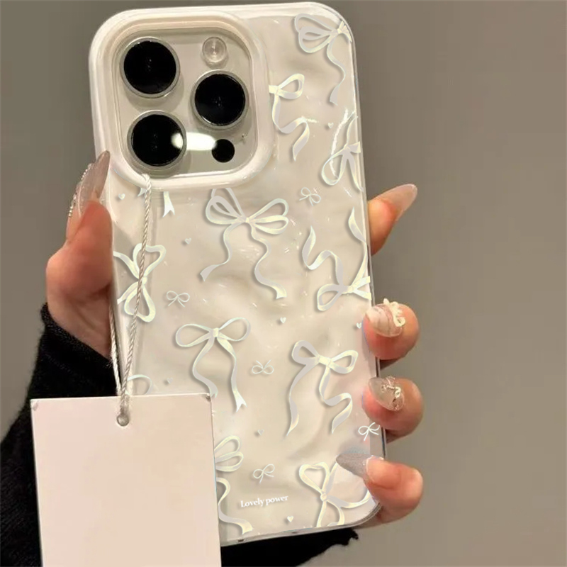 White Red Bow Pattern Phone Ca - Phone Accessories Red 评论和价格