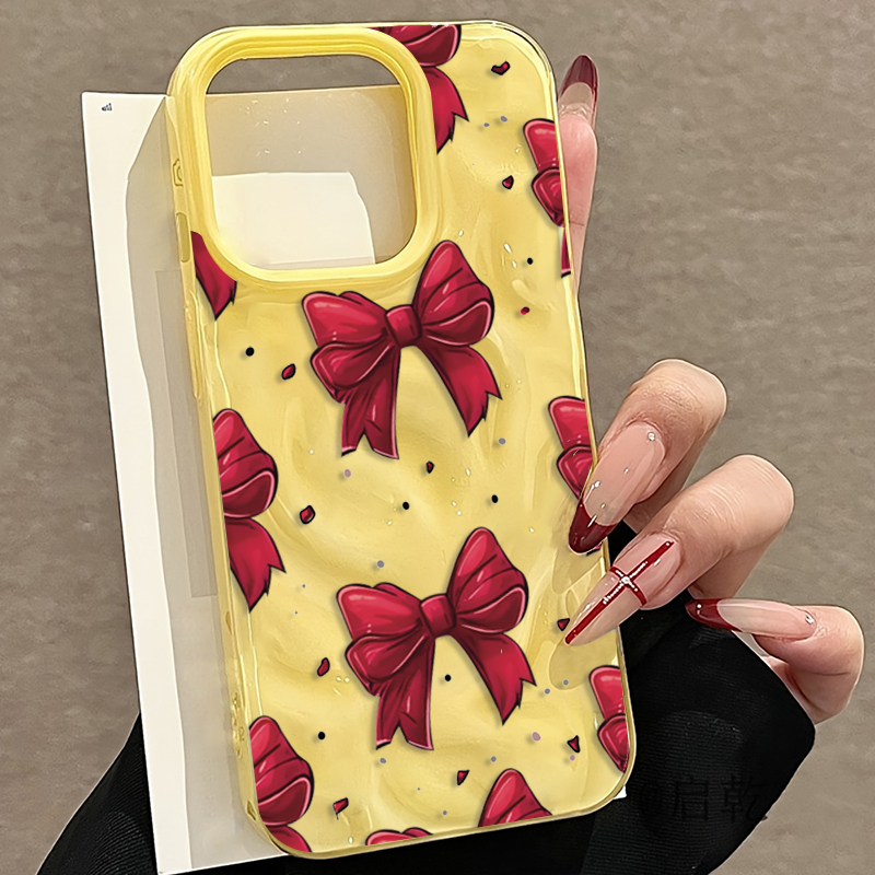 White Red Bow Pattern Phone Ca - Phone Accessories Red 评论和价格