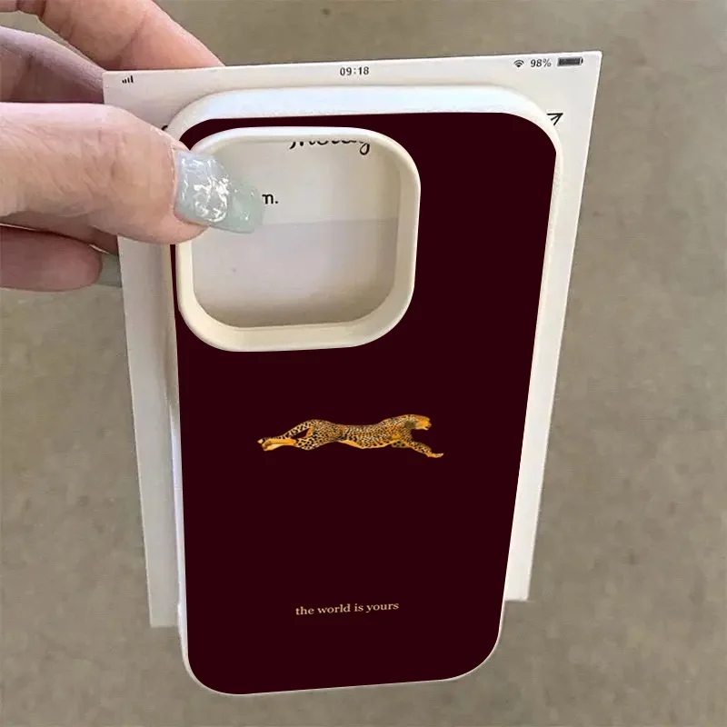 Fashion Leopard Wine Red Soft  - Phone Accessories Red 评论和价格