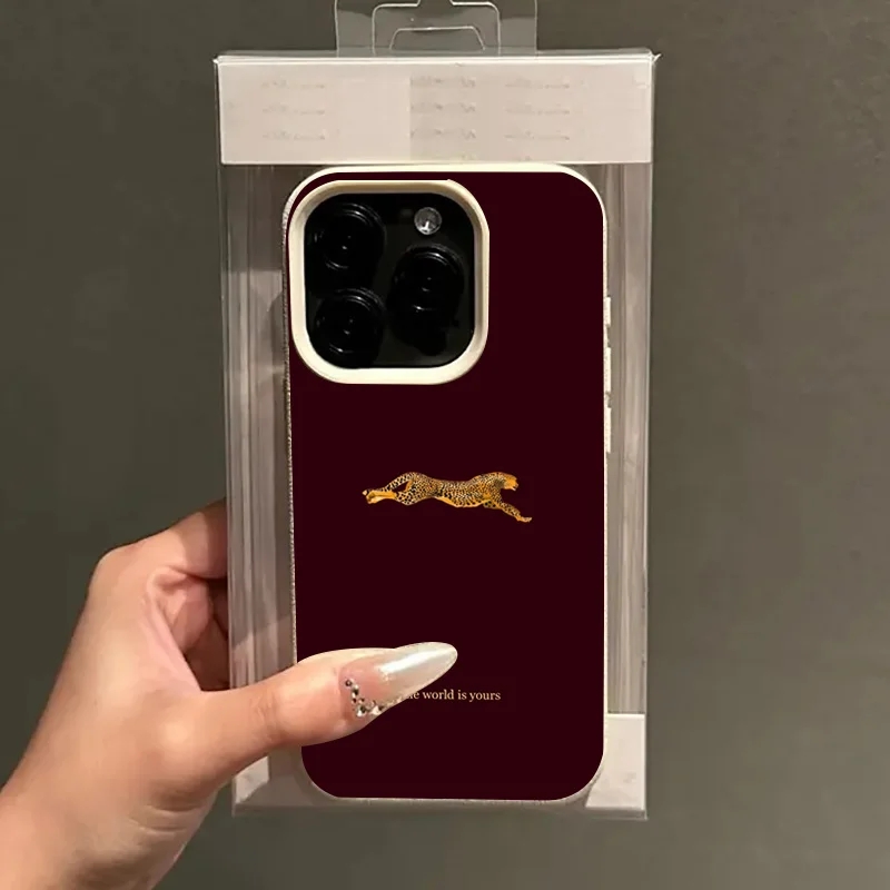 Fashion Leopard Wine Red Soft  - Phone Accessories Red 评论和价格