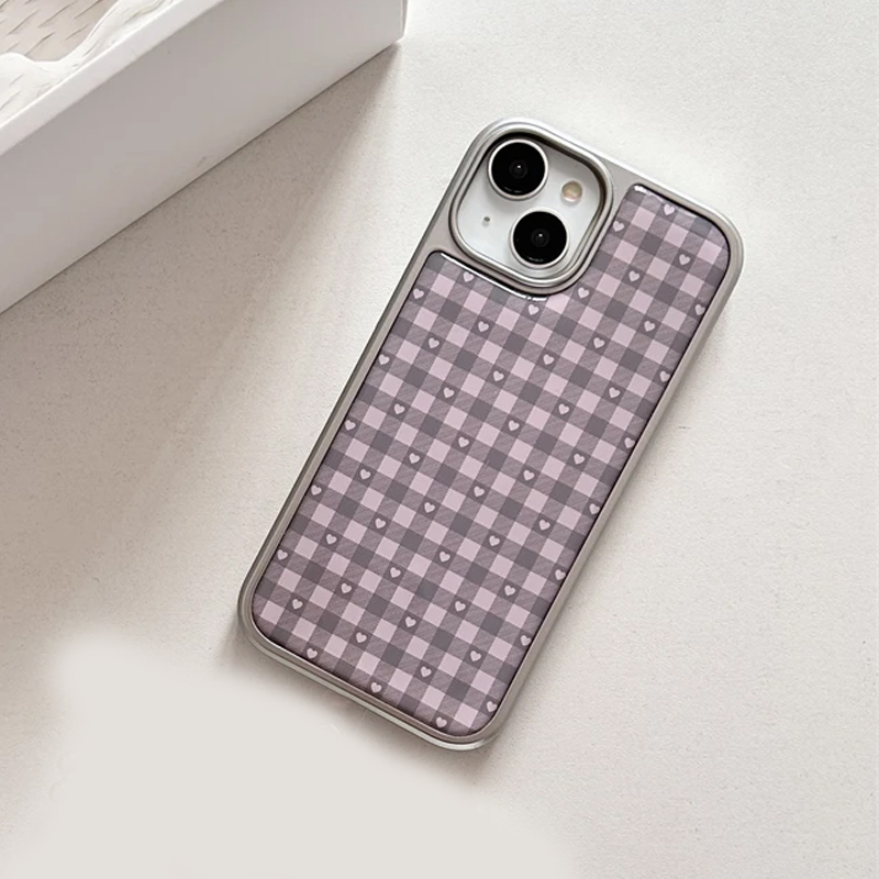 Pink Purple Heart-Shaped Check - Phone Accessories For Girls 评论和价格
