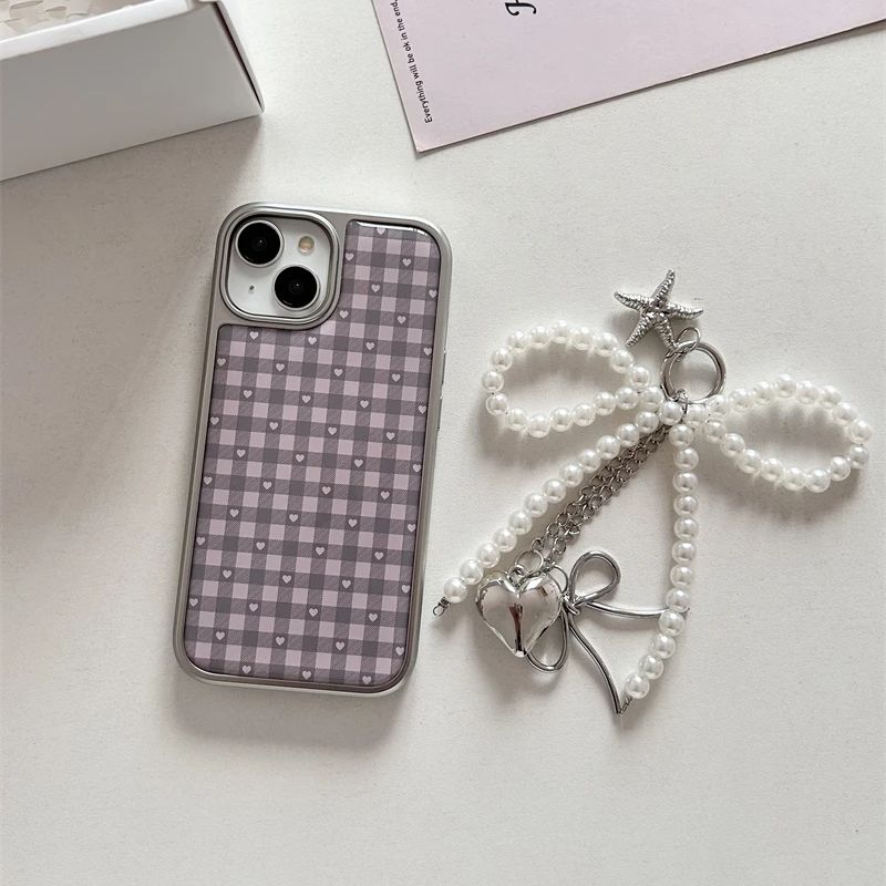 Pink Purple Heart-Shaped Check - Phone Accessories For Girls 评论和价格