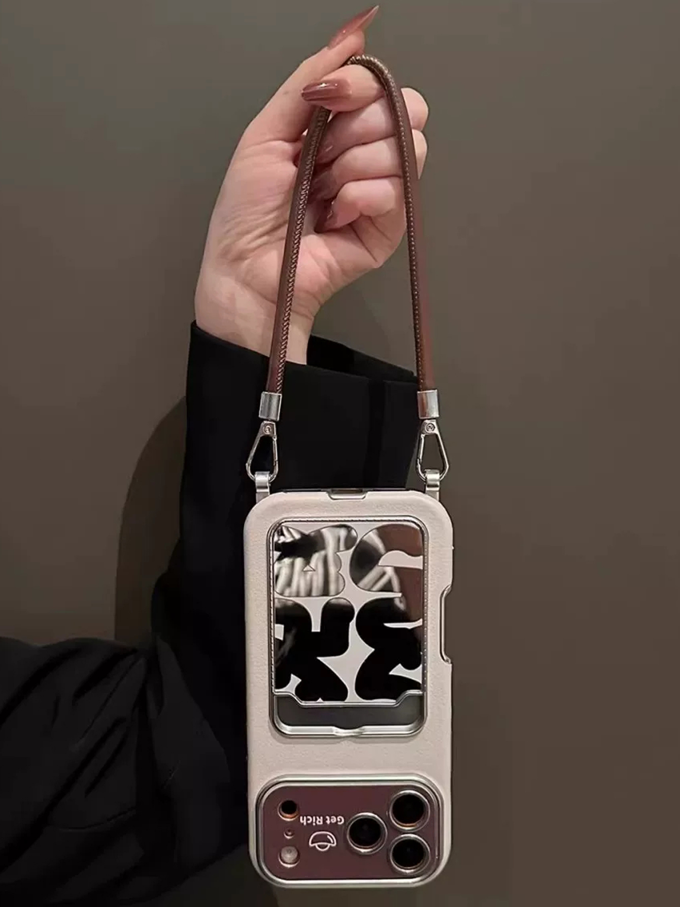Luxury Leather Mirror Card Hol - Phone Accessories Hippers 评论和价格