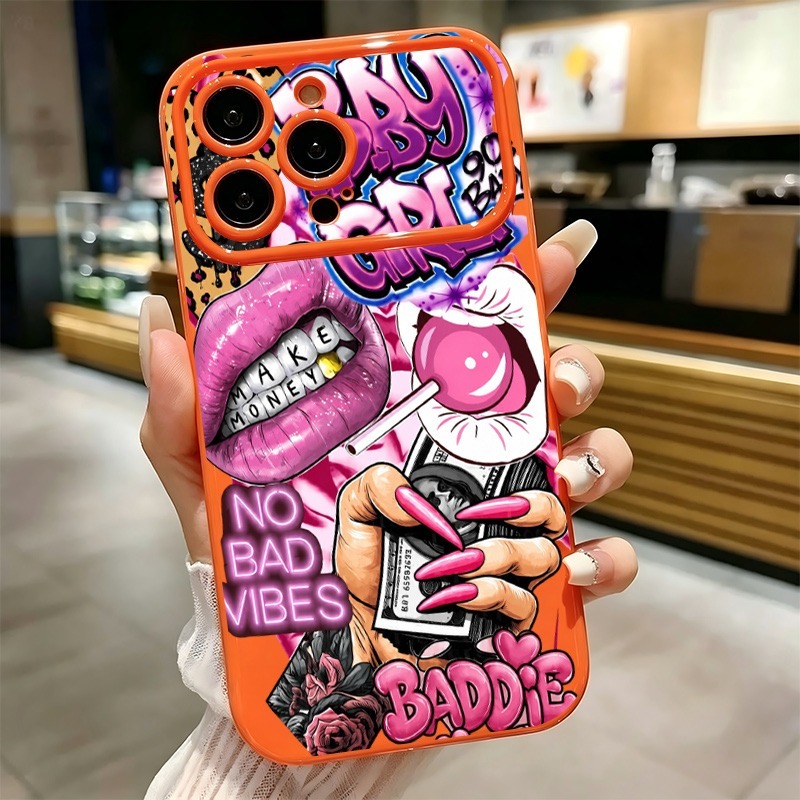 Hip Hop Pink Lips Baby Girl Gr - Phone Accessories For Girls 评论和价格