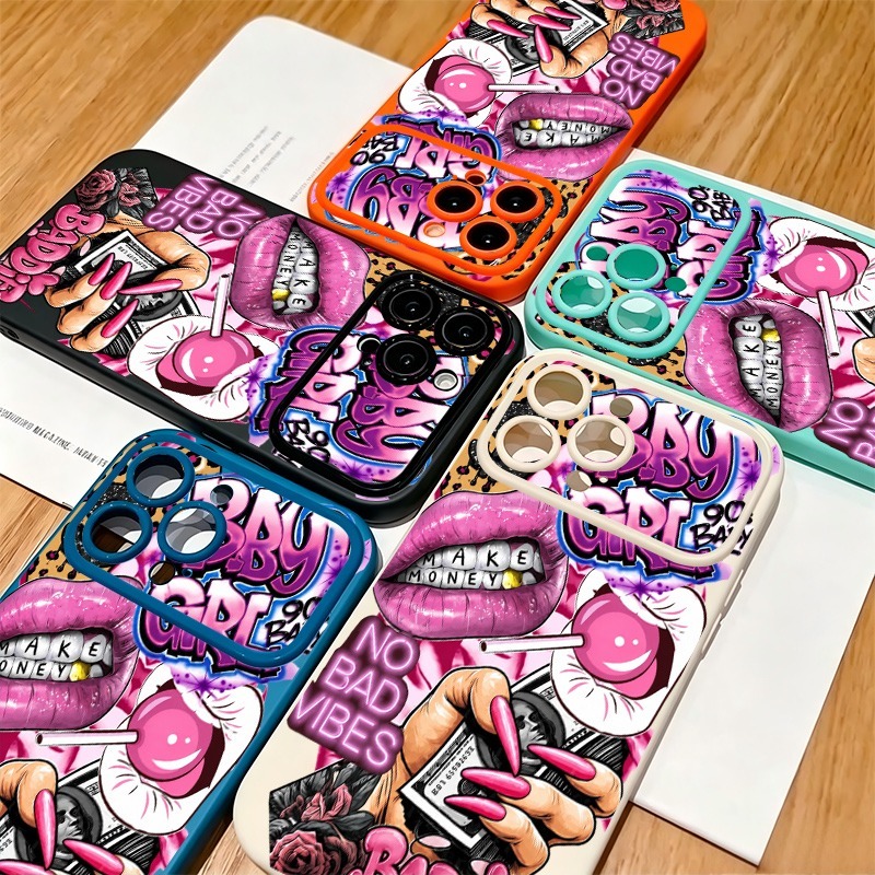 Hip Hop Pink Lips Baby Girl Gr - Phone Accessories For Girls 评论和价格