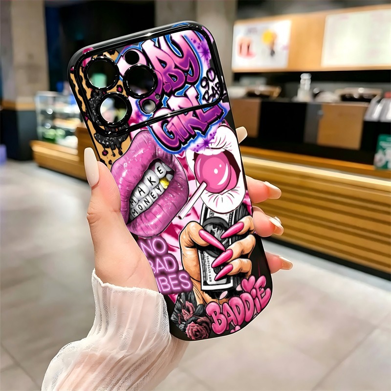 Hip Hop Pink Lips Baby Girl Gr - Phone Accessories For Girls 评论和价格