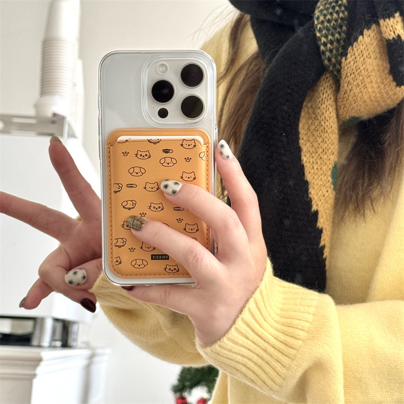 Cute Cartoon PU Leather Magnet - Phone Accessories Cute 评论和价格