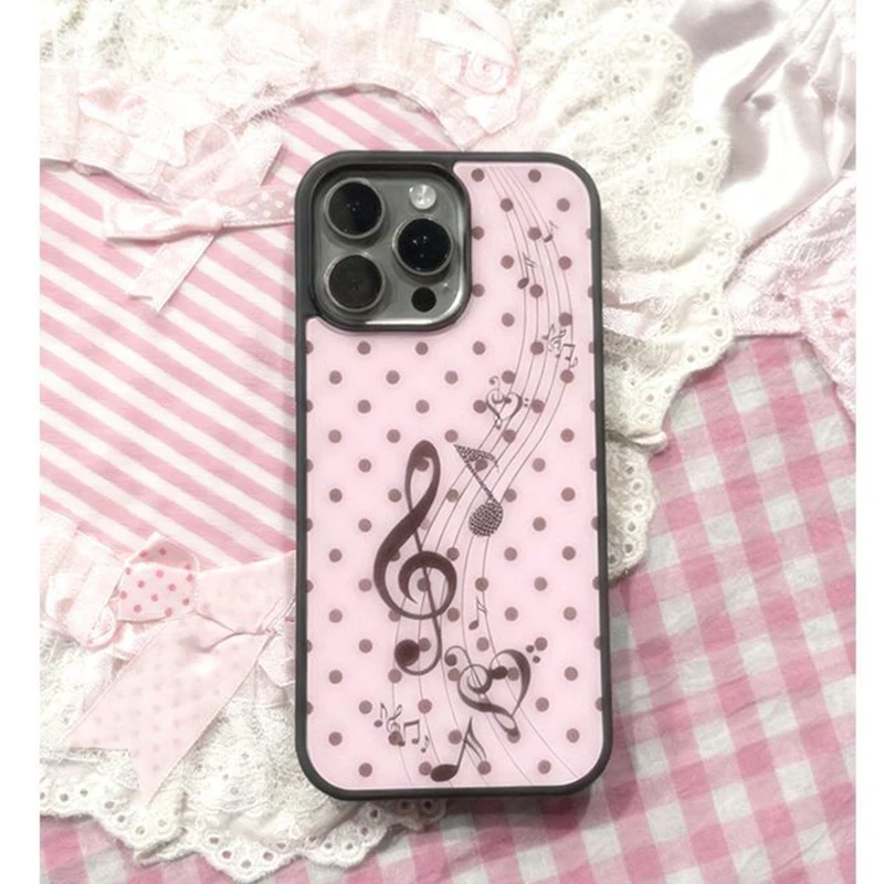 Korean ins Pink Brown Polka Do - Phone Accessories For Girls 评论和价格
