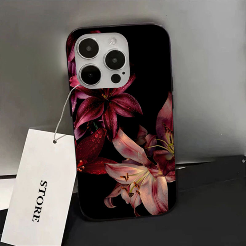 Elegant Red Lily Flower Phone  - Phone Accessories Red 评论和价格