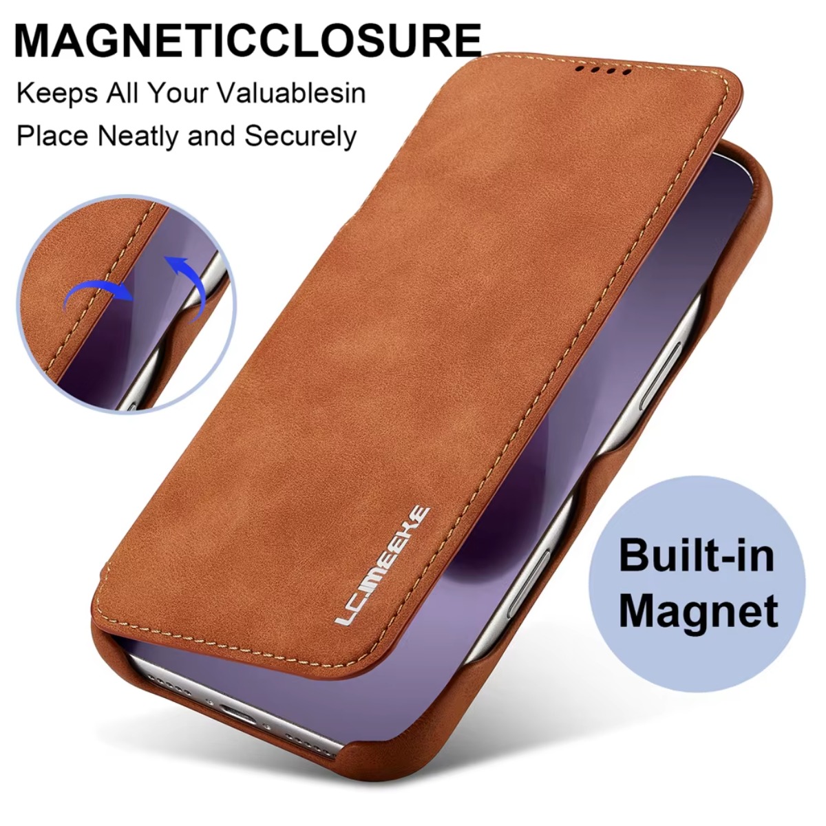 Leather Wallet Magnetic Flip C - Phone Accessories Hippers 评论和价格