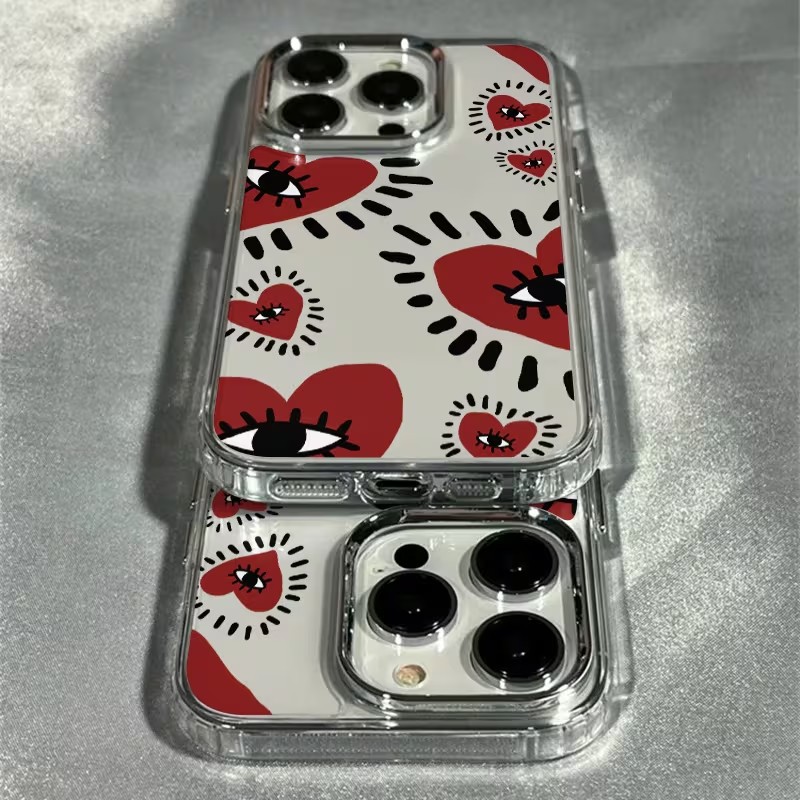 Unique Red Heart Eye Frame Sof - Phone Accessories Red 评论和价格