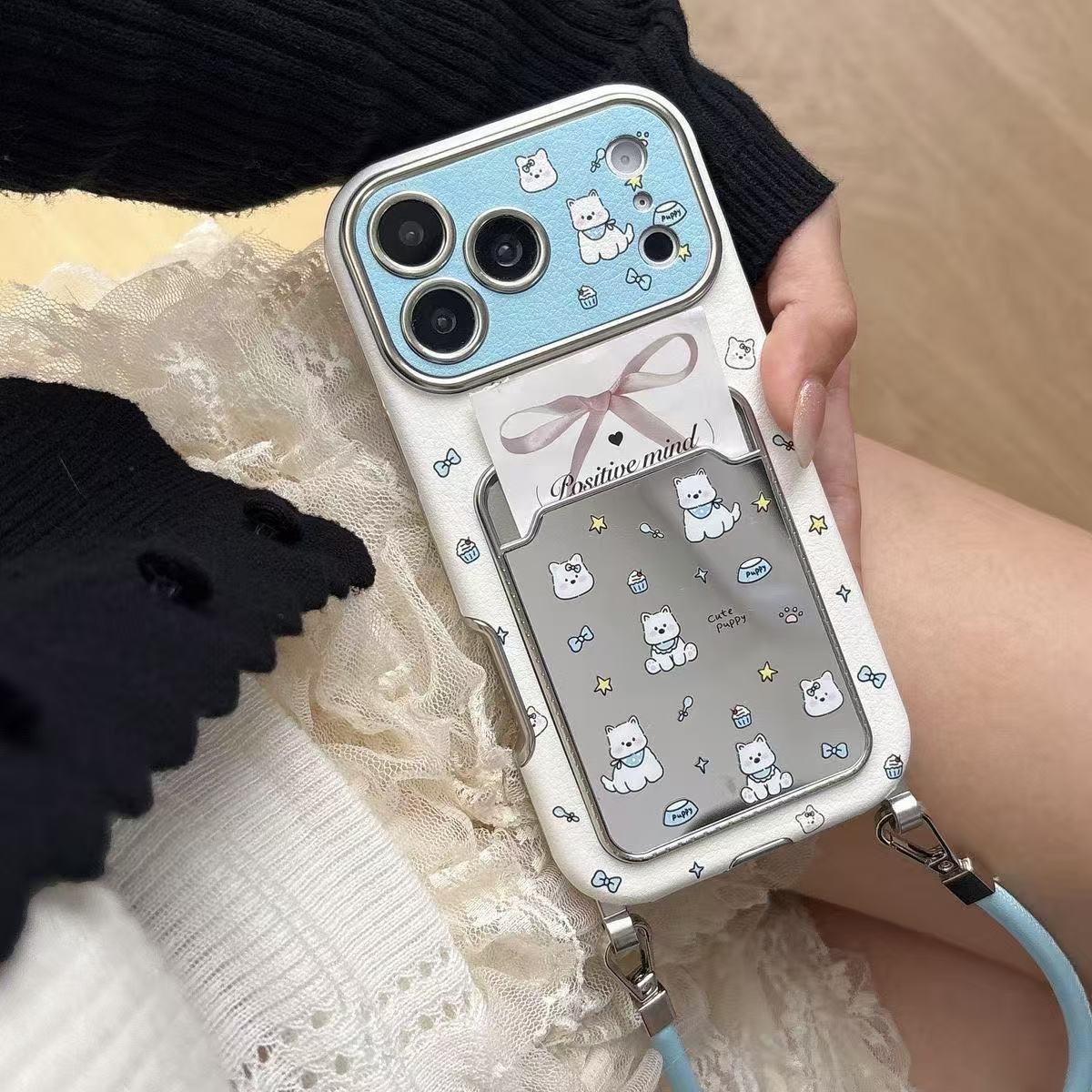 Cute Puppy Mirror Card Holder  - Phone Accessories Hippers 评论和价格
