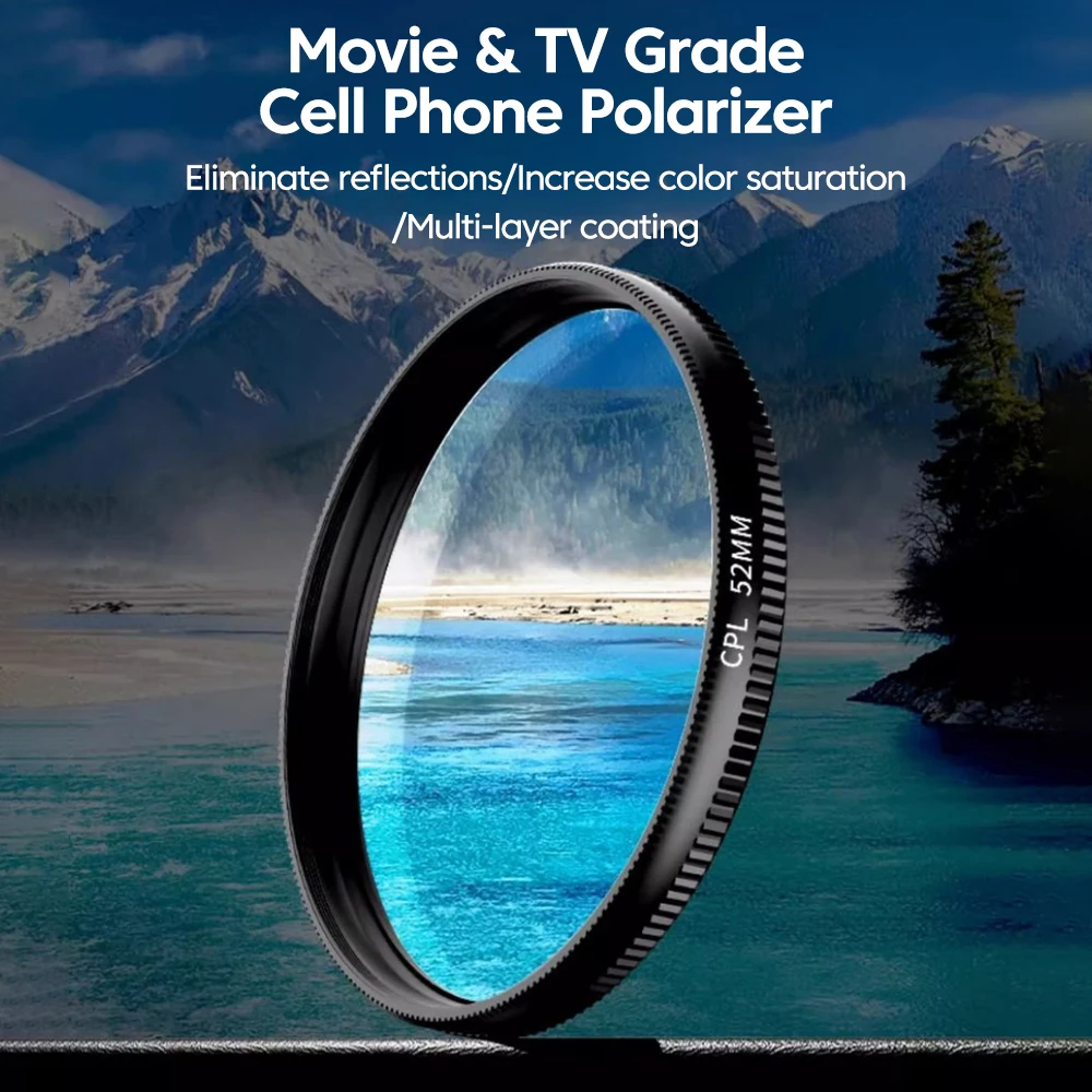 New 52mm CPL Mobile Phone Lens - Lens Camera Clip 评论和价格
